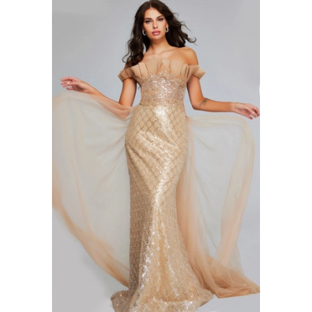 【みーた】JOVANI イブニングガウン　 ドレス Elegant Sequined Jovani Style 39389 Evening Gown Size 00 Color