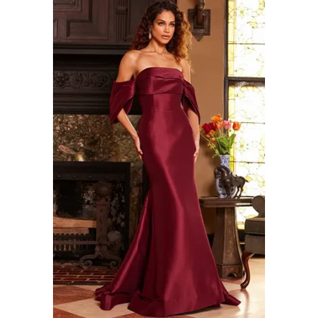 jovani burgundy mermaid dress Style 23398 womens navy blue maxi wedding wear The strapless sweetheart neckline Size:EU48