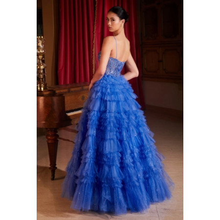 cinderella evening dress Cinderella Couture 8420JQ Long Quinceanera Dress Blue / Large main image 1