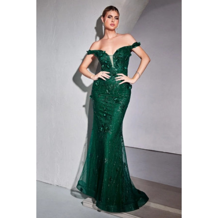 green emerald velvet dress Ladivine CD378 – Mia Bella The Label main image 0