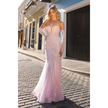 Nox Anabel D1263 Sequin Evening Gown Size 0 Color Black