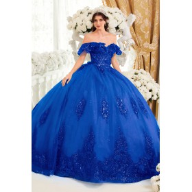 15701 by La Divine - Floral Off The Shoulder Quince Gown