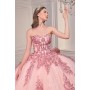15715 by La Divine - Strapless Layered Ball Gown With Bow Detail