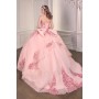 15715 by La Divine - Strapless Layered Ball Gown With Bow Detail