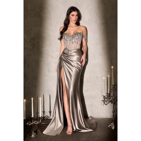 CDS554 by La Divine - Radiate opulence in this golden fitted