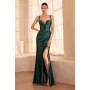 T813 by Amoris - Satin Fitted Corset Slit Gown