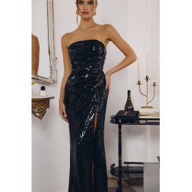T724 by Amoris - Sequin Fitted Strapless Slit Gown T724 by Amoris - Sequin Fitted Strapless Slit Gown