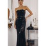 T724 by Amoris - Sequin Fitted Strapless Slit Gown