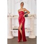 T724 by Amoris - Sequin Fitted Strapless Slit Gown