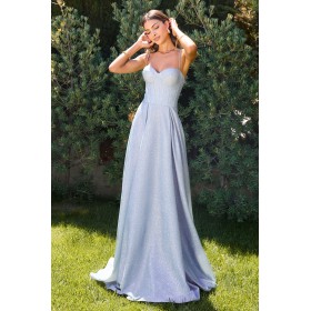 T706 by Amoris - Glitter Sleeveless A-line Slit Gown T706 by Amoris - Glitter Sleeveless A-line Slit Gown