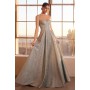 T706 by Amoris - Glitter Sleeveless A-line Slit Gown