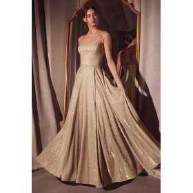 T213 by Amoris - Glitter Sleeveless A-line Slit Gown T213 by Amoris - Glitter Sleeveless A-line Slit Gown