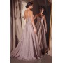 T701 by Amoris - Glitter Strapless A-line Slit Gown