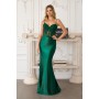 T819 by Amoris - Applique Satin Fitted Sleeveless Gown