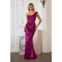 T727 by Amoris - Satin Fitted One Shoulder Gown