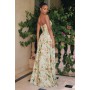 T717 by Amoris - Floral Print Strapless A-line Gown