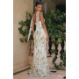 T718 by Amoris - Floral Print Fitted Strapless Gown