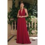 T715 by Amoris - Chiffon Halter V-Neck A-line Gown