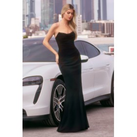 T702 by Amoris - Chiffon Fitted Long Strapless Dress