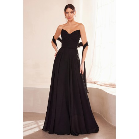 T703 by Amoris - Chiffon Strapless A-line Gown