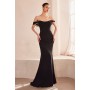 T705 by Amoris - Chiffon Fitted Off Shoulder Gown
