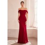 T705 by Amoris - Chiffon Fitted Off Shoulder Gown