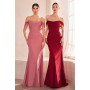 T705 by Amoris - Chiffon Fitted Off Shoulder Gown