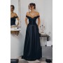T821 by Amoris - Satin Off Shoulder A-line Gown