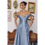 T821 by Amoris - Satin Off Shoulder A-line Gown