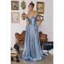 T821 by Amoris - Satin Off Shoulder A-line Gown