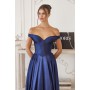 T821 by Amoris - Satin Off Shoulder A-line Gown
