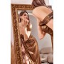 T605 by Amoris - Metallic Off Shoulder Slit Gown
