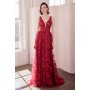 T606 by Amoris - Glitter Print Sleeveless Gown
