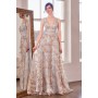 T606 by Amoris - Glitter Print Sleeveless Gown