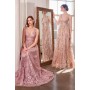 T606 by Amoris - Glitter Print Sleeveless Gown