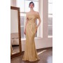 T603 by Amoris - Metallic Glitter Off Shoulder Gown