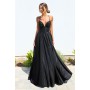 T214 by Amoris - Glitter V-Neck A-line Slit Gown