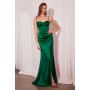 T608 by Amoris - Satin Fitted Sleeveless Slit Gown