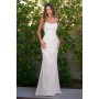 T702W by Amoris - White Chiffon Fitted Strapless Gown