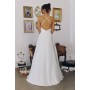 T714W by Amoris - White Satin Cowl A-line Gown