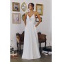 T714W by Amoris - White Satin Cowl A-line Gown