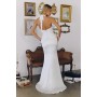 T720W by Amoris - White Satin Fitted Halter Gown