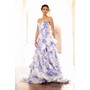 Amelia Couture 2060 Print Tube Style Multi-Layer Formal Gown