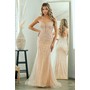 Amelia Couture 2132 Pearl Rhinestone Sleeveless Formal Evening Gown