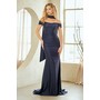 Amelia Couture 3101 Lustrous Sleek Off Shoulder Formal Gown