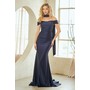 Amelia Couture 3101 Lustrous Sleek Off Shoulder Formal Gown