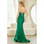 Amelia Couture 7081 Satin Bare Shoulder Slit Gown