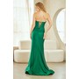 Amelia Couture 7081 Satin Bare Shoulder Slit Gown