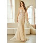 Amelia Couture 2135 Rhinestone V-Neck Tulle Formal Evening Gown