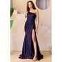 Amelia Couture 3044 Gem-Adorned One Shoulder High Leg Formal Gown